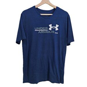 Under Armour UA‎ Logo Tshirt Men's Size L Blue Loose Fit